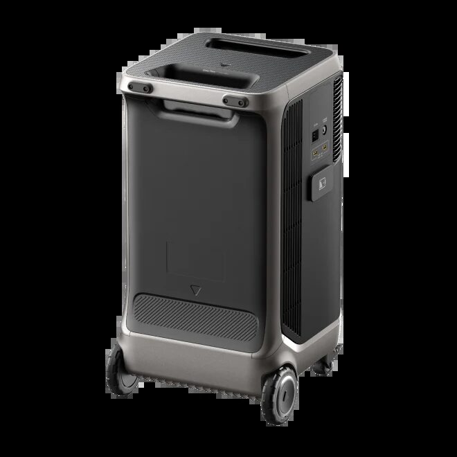 A wheeled portable power station, the Anker SOLIX F3800, shown on a plain white background