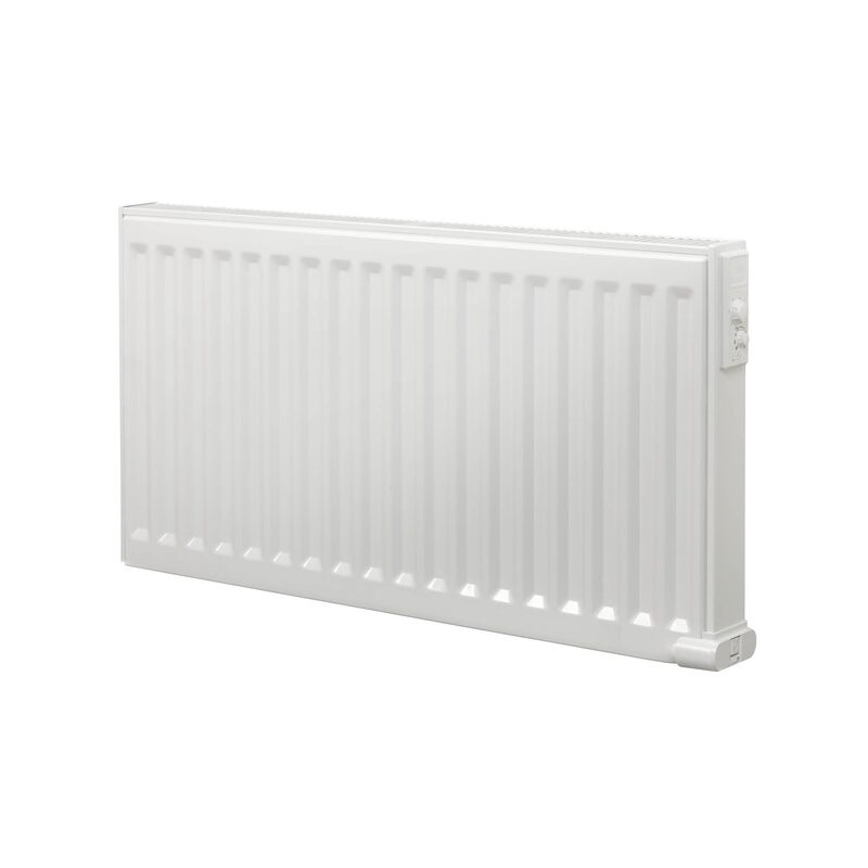 A white Myson Finesse electric panel radiator shown on a plain white background