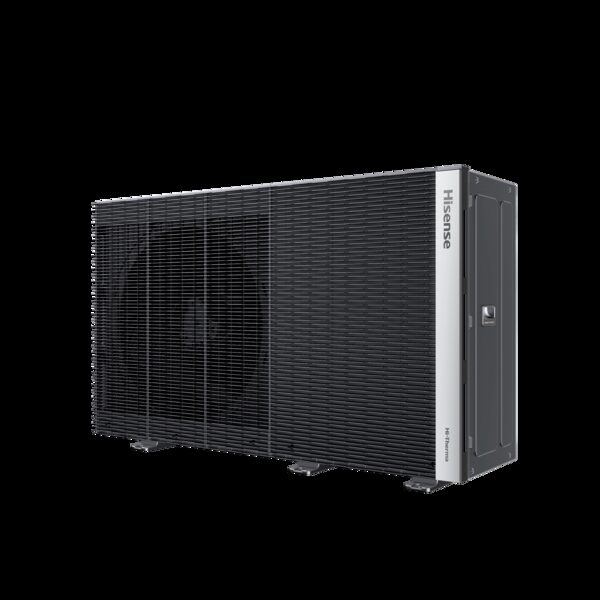 A Hisense air source heat pump outdoor unit shown on a white background