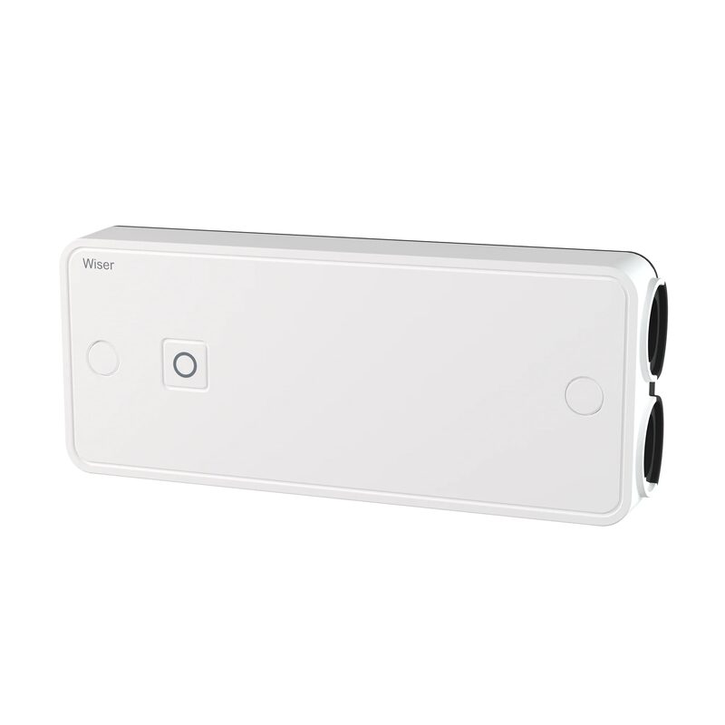A white Wiser electrical heat switch unit for smart electric underfloor heating, shown on a plain background