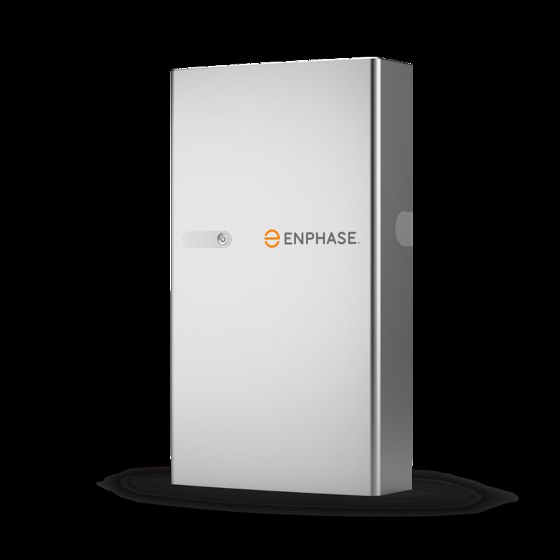 A white Enphase IQ Battery 5P home battery unit shown against a plain white background
