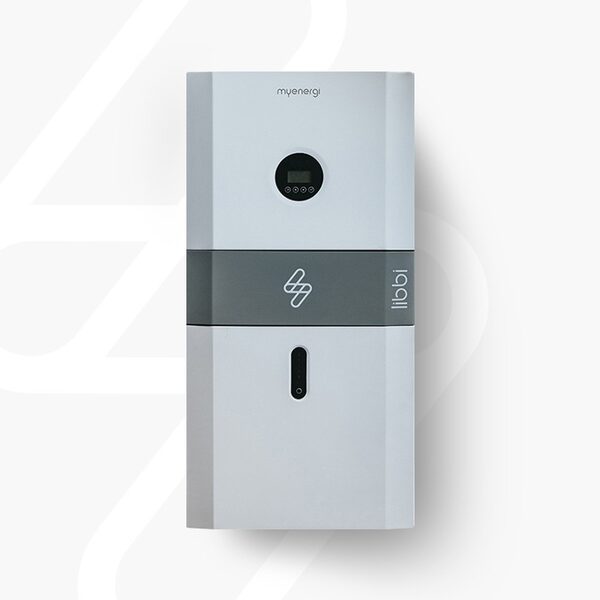 A myenergi libbi home battery storage unit shown against a plain white background