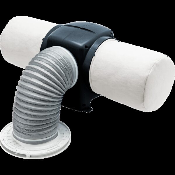 A Nuaire Drimaster-Eco positive input ventilation (PIV) unit with insulated ducting and ceiling diffuser