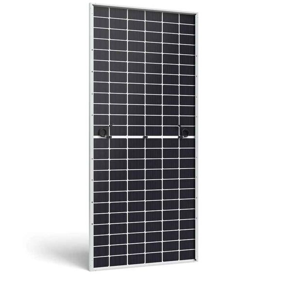 A single JA Solar 640W solar panel with silver frame shown upright on a white background