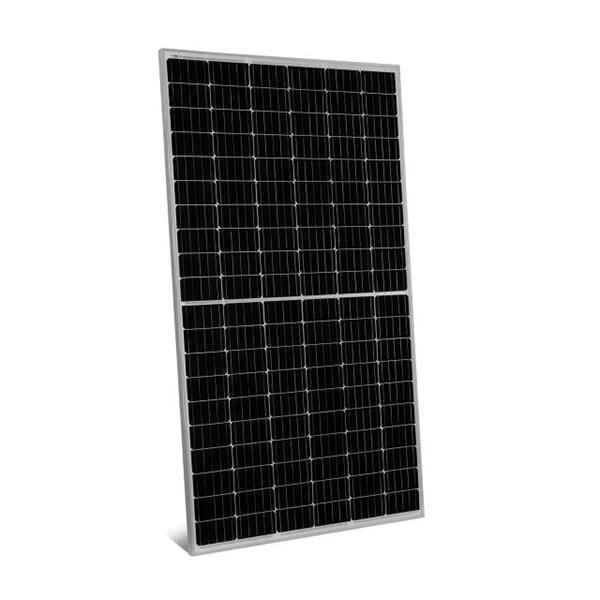 A JA Solar half-cell monocrystalline solar panel shown at an angle on a white background