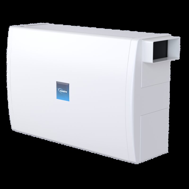A white Nuaire Flatmaster positive input ventilation (PIV) unit shown on a plain background
