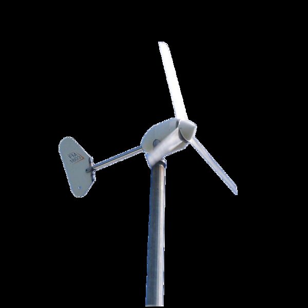 A Rutland FM1803 small wind turbine mounted on a pole, shown against a plain white background