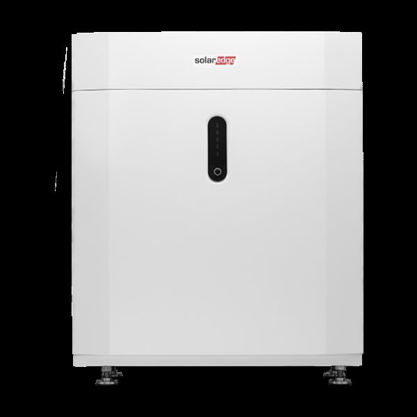 A white SolarEdge home battery storage unit shown against a plain background