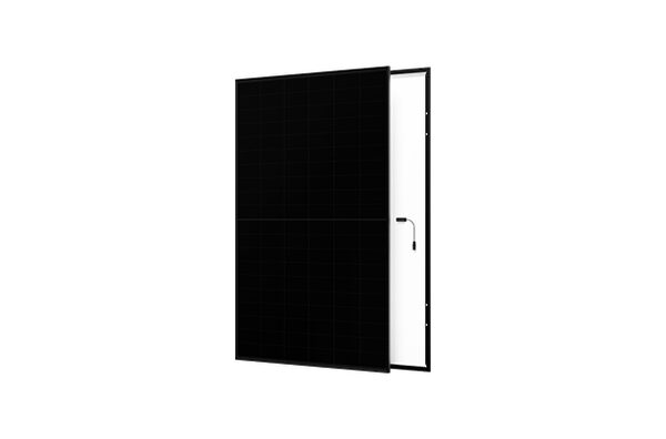 Aiko Neostar mono-glass solar panel shown front and back on a white background