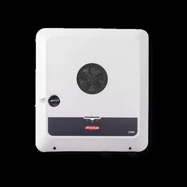 A white Fronius SYMO solar inverter unit shown against a plain background