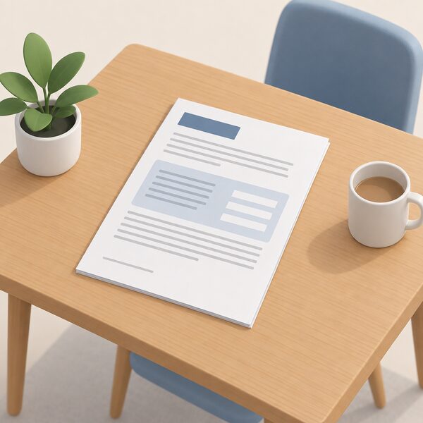 A printed fixed tariff contract document lying flat on a household table, its terms pages showing plain blocks and blank lines where the exit fee conditions for transferring the tariff to a new property are set out, with no readable words or figures.